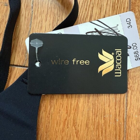 Wacoal Bra Support Coverage Women's Black Wire Free Black Bra Size 34D - Picture 6 of 9